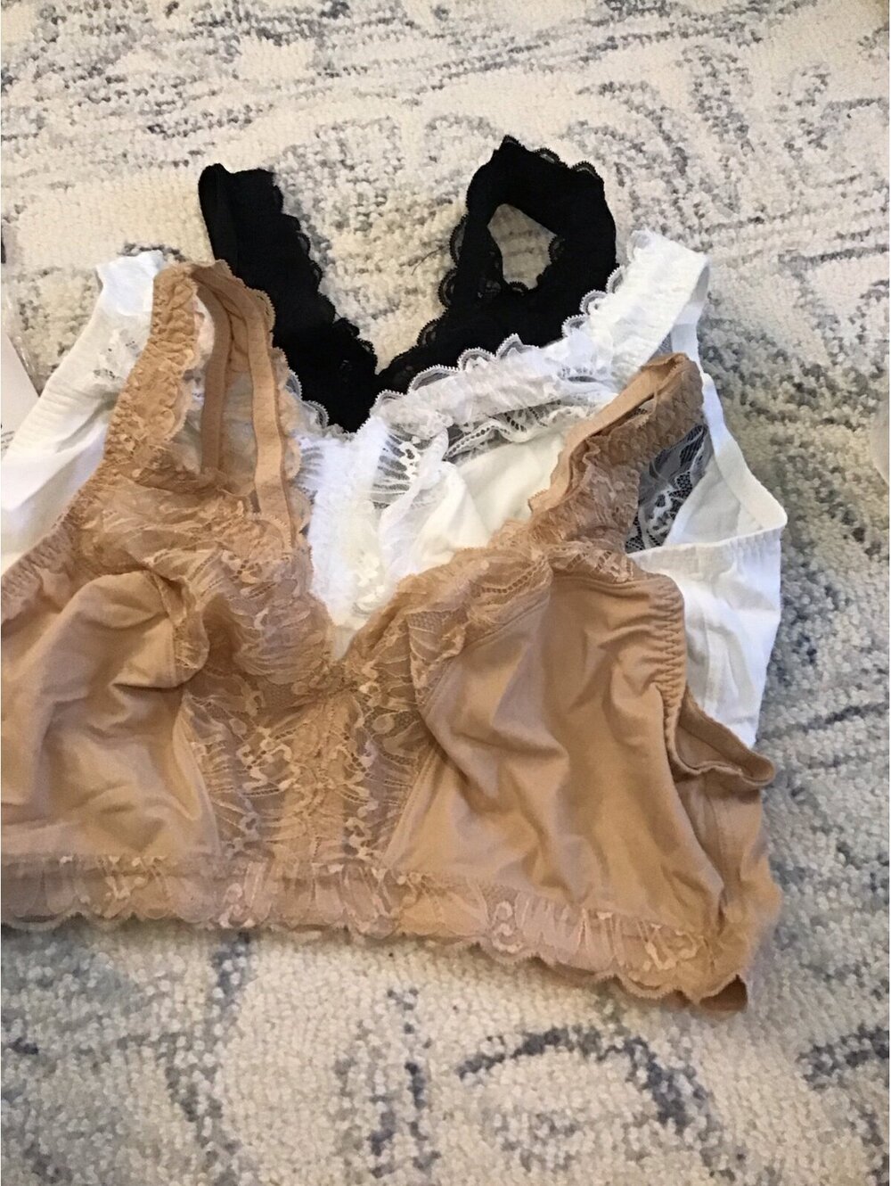 Breezies bras, xl, set of 3 soft unlined support, wirefree, new